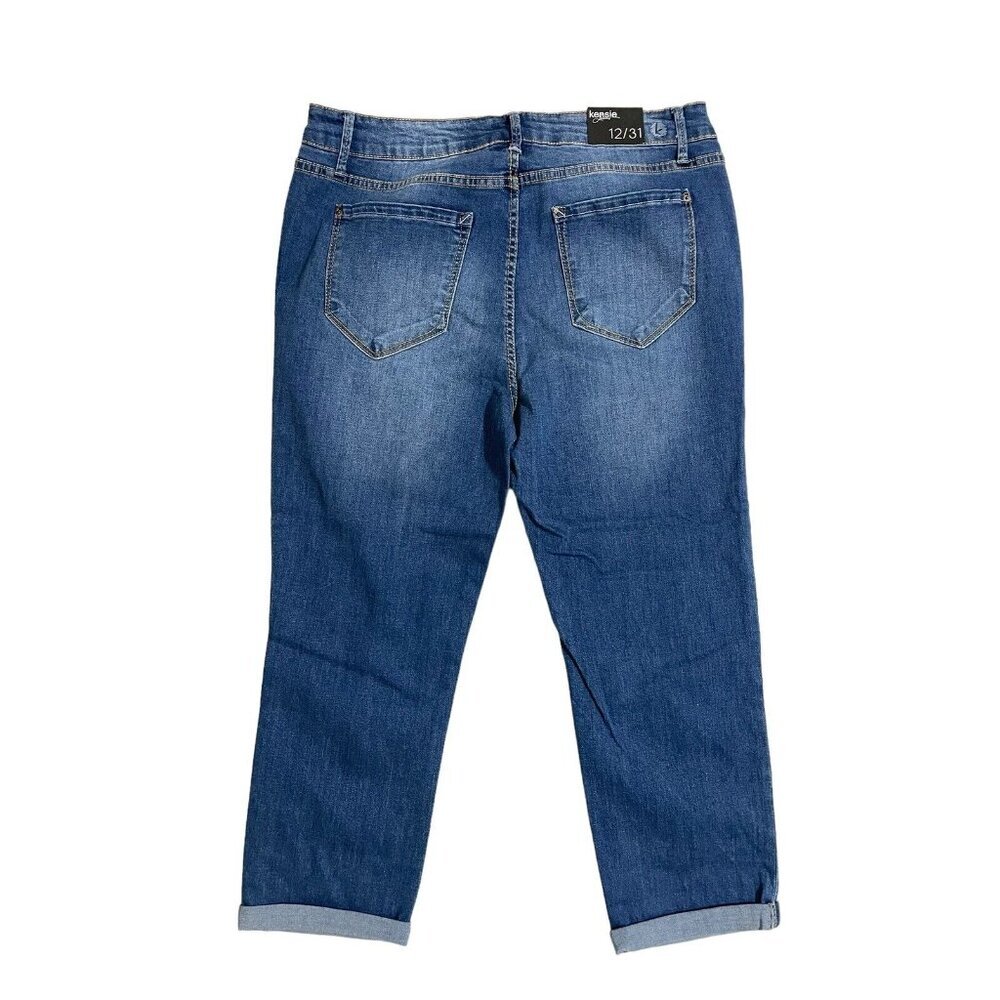 Kensie Jeans Denim Effortless Ankle Mid Rise Rolled Hem Sz 12/31 Nwt — image 5 of 7